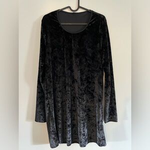 Black velvet mini dress